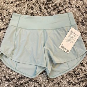 Speed Up Mid-Rise Lined Short 4" - mint green / blue